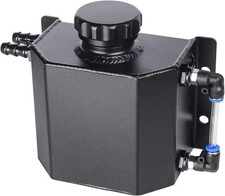 Coolant Reservoir Tank, 1L Aluminum Radiator Overflow Tank Black