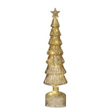 Christmas LED Glass Tree w/Star Gold 43cm