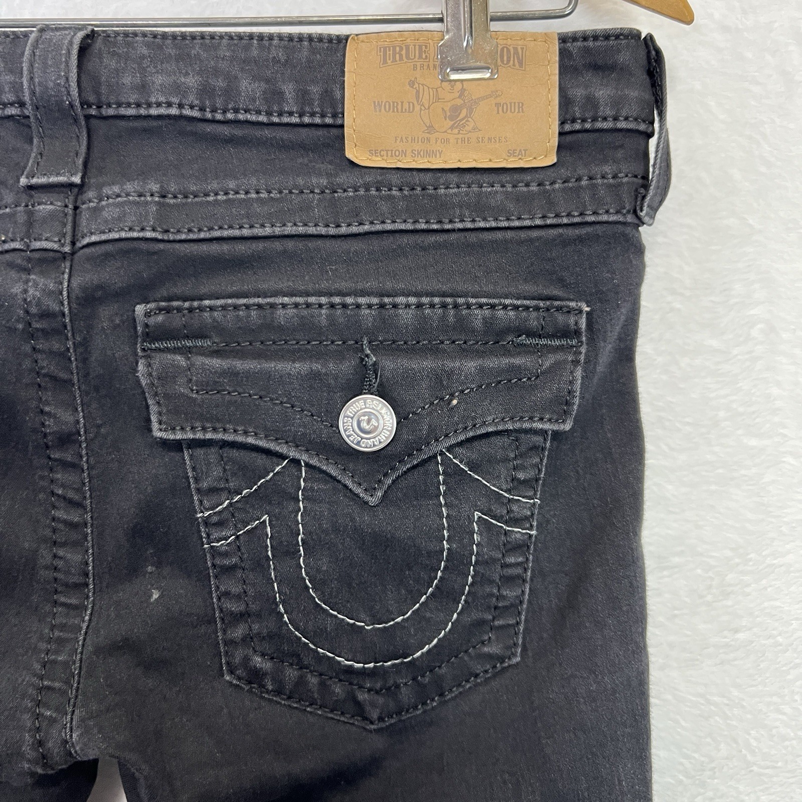 True Religion Skinny Flap Jeans Womens 29 Blue Denim Stretch thumbnail 3