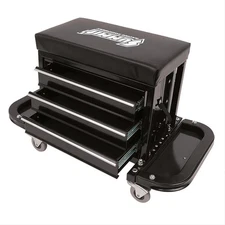 Summit 918027 3 Drawer Tool Box Stool Creeper Roll Around Shop Seat Each