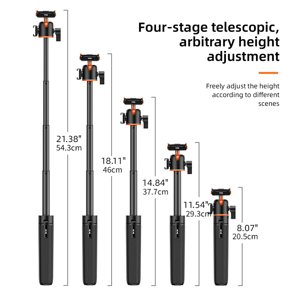 VRIG AC-40 Portable Selfie Stick Handheld Tripod Stand For Osmo Action 5/4/3 Kit - Image 4 of 4