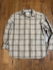 Women’s Everlane Plaid Long-sleeve Boxy  Button Down Size Small