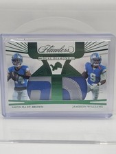 2024 Panini Flawless Dual Diamonds /5 Amon-ra St. Brown Jameson Williams Patch