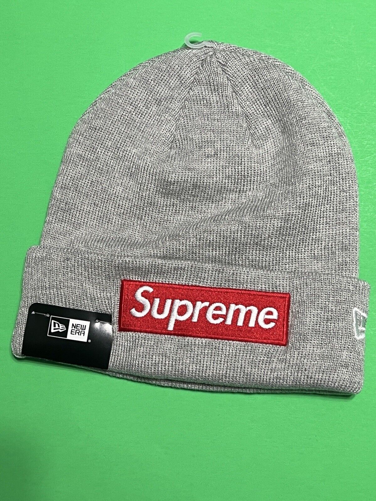 Supreme New Era Box Logo Beanie (FW18) Heather Grey