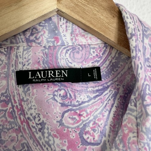 Ralph Lauren Womans Size L Pajamas Nightgown Paisley Floral Purple Cotton - Picture 9 of 9