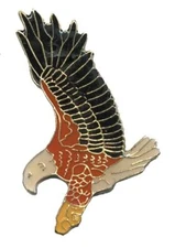 Pack of 50 Black Red & White Flying Eagle Bike Motorcycle Hat Cap Lapel Pin HP18