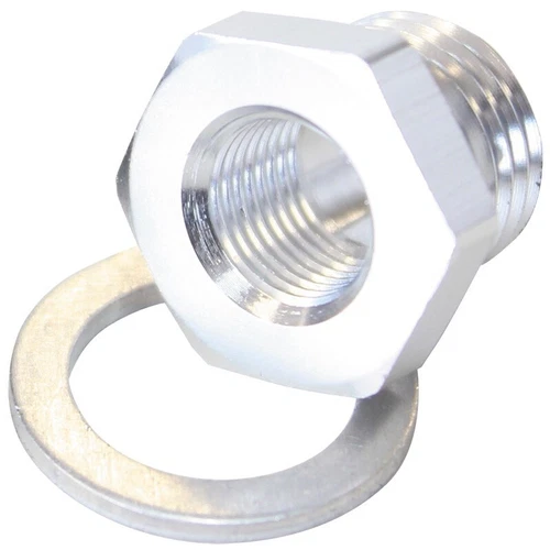Aeroflow Metric Port Reducer M16 x 1.5 to 1/8in Silver AF912-M16-02S