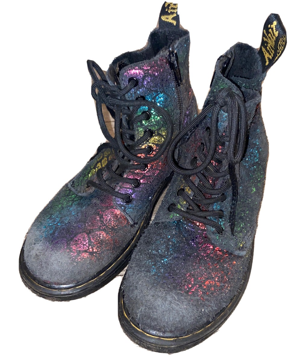 Martens 1460 Pascal J Junior Girls Size Metallic Multicolor