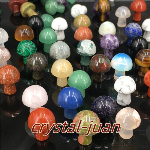 50pcs Natural Mix Mini quartz Crystal Mushroom Crystal Skull Massager wand - Picture 7 of 11
