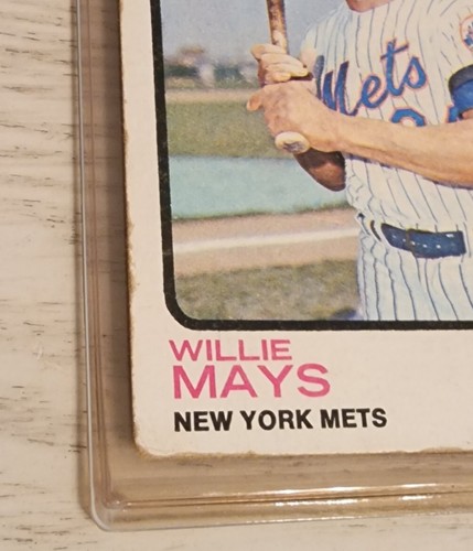 !RARE! ERROR 1973 TOPPS #305 WILLIE MAYS NEW YORK METS - 2 PLAYERS STATS ON BACK - Picture 5 of 8