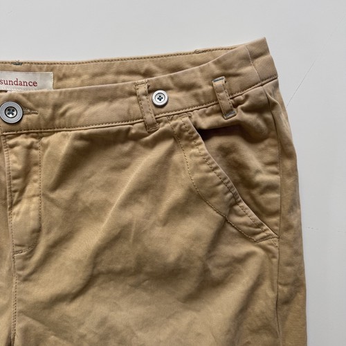 SUNDANCE Chino Pants Womens 14P Petite (36x28) Tan Suspender Buttons Flat Front - Picture 6 of 22