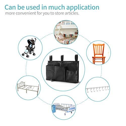 Bunk Bed Organizer, Bedside Caddy Hanging Bed Organizer Storage Large Black - Picture 5 of 7