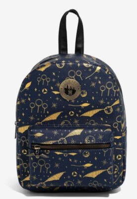 Harry Potter Navy & Gold Quidditch Mini
Backpack NWT Loungefly Harry Potter Mini Backpack Bag Navy Quidditch  main image 2