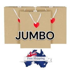 Jumbo Kraft Paper Bags Brown Gift Shopping Carry Bags with Handles Recycled