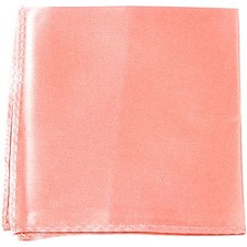 MANZO Men's Polyester Shiny Finish Pocket Square Hankie Only Peach