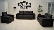 Echt Leder Sofagarnitur 3+2+1 Echtleder Set 2 x Sofa Couch + Sessel Ledermöbel