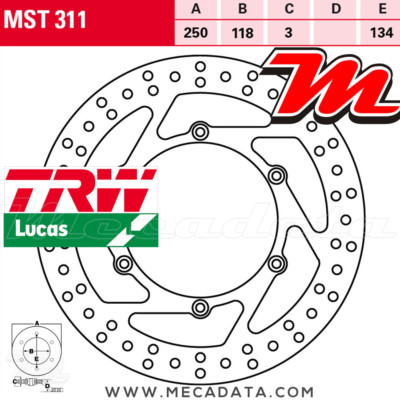 Disque De Frein Avant TRW Lucas MST 311 EC Pour Yamaha WR 450 F (CJ) 2005 - Neuf