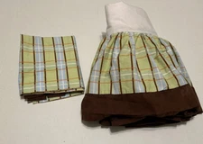 Crib Toddler Bed Skirt Green And Brown With Matching Valance