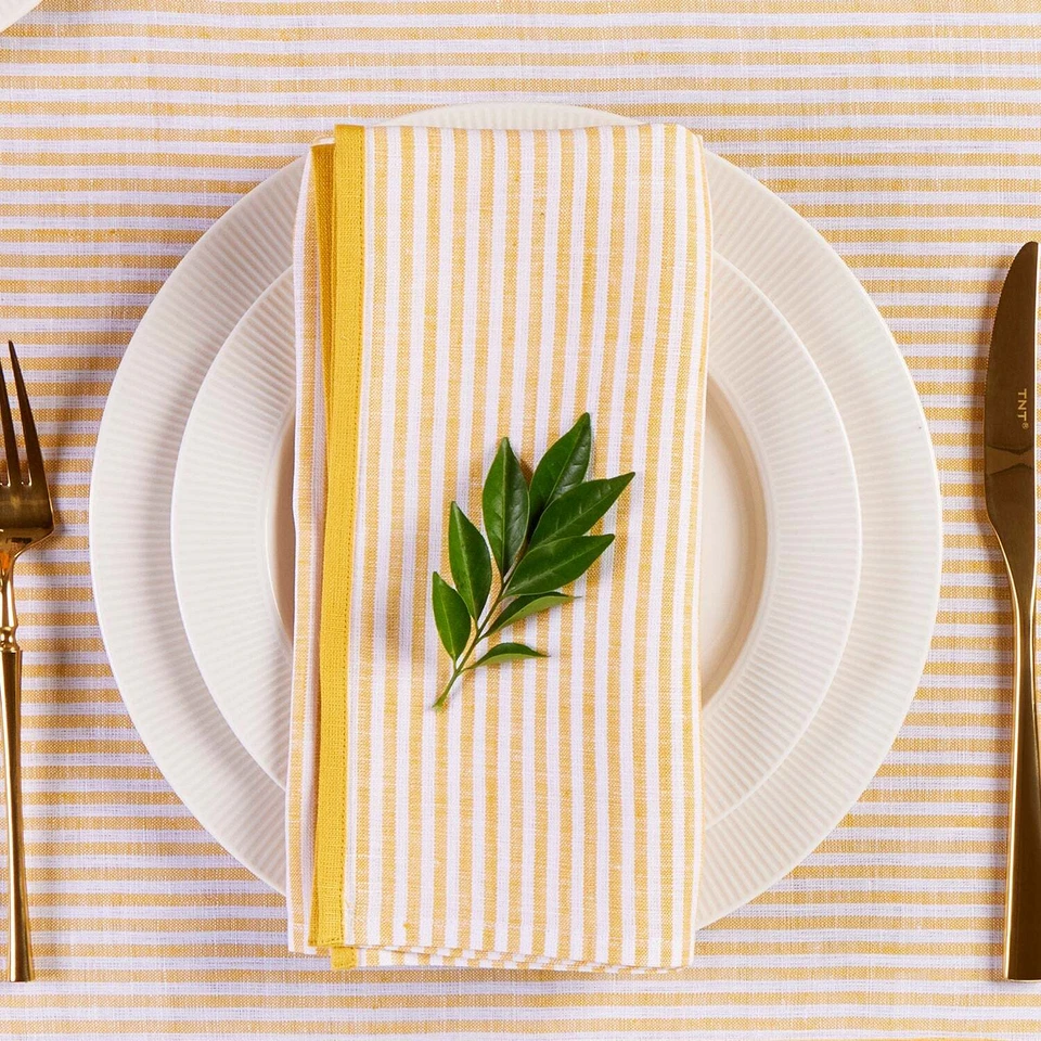 Solino Home 100% Pure Linen Dinner Napkins 20 x 20" for Fall Dining - Carmine - Изображение 2 из 4