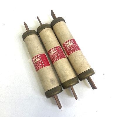 Bussman RES100 Super-Lag Renewable Fuse 100A Lot of Three (3) 600V 65-100 Amp