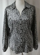 Croft & Barrow, Large Black/White Button Top, New without Tags