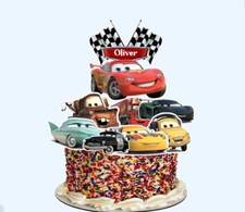 PERSONALISED CARS Cake Toppers set of 8pcs /Cake Decoration Party Non- edible