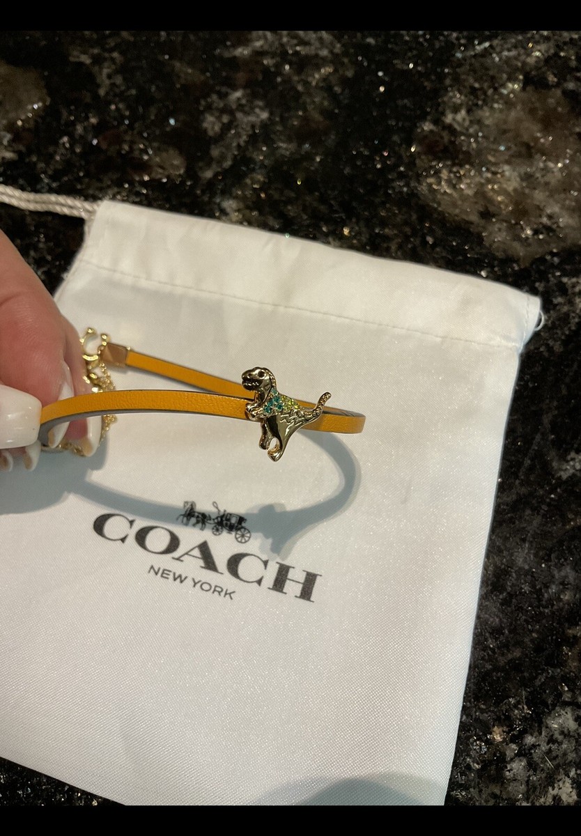 Coach Leather Adjustable Slider Bracelet Jeweled Rexy Charm | eBay