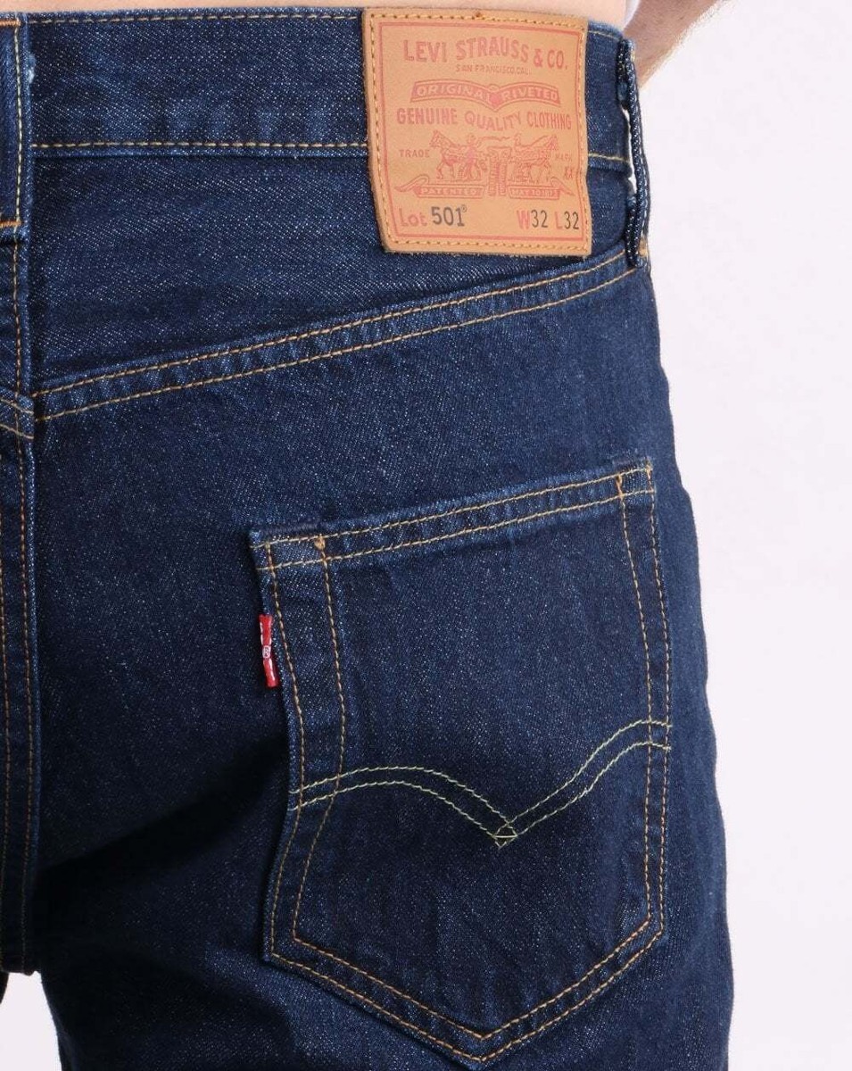 Levis 501 Original Fit Classic Straight Leg Button Fly Jeans One