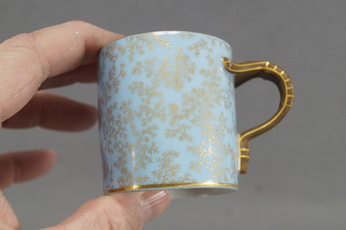 GDM Limoges Gold Gilt Fern Leaves & Blue Demitasse Cup & Saucer C. 1882 - 1890 C - Picture 3 of 12