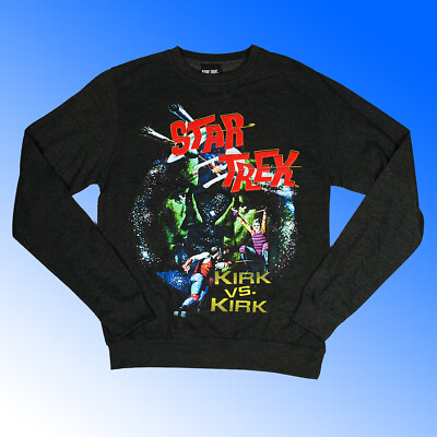 Star Trek Top Sweatshirt Retro Herren offiziell Kirk vs Kirk klein Medium