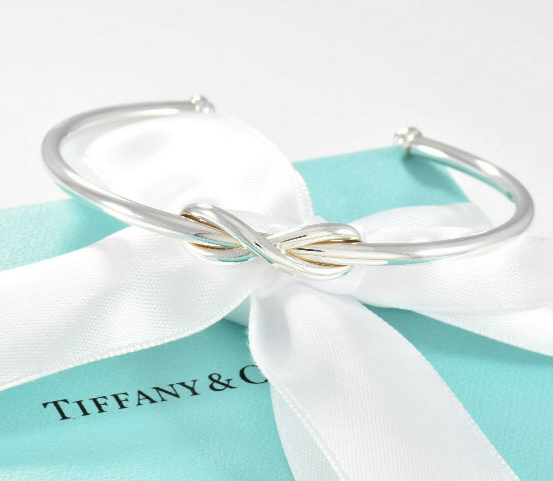 Tiffany Co Sterling Silver Infinity Knot Large Cuff