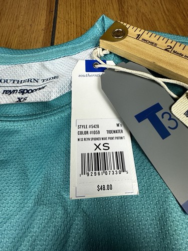 Southern Tide Men’s S/S Reyn Spooner Performance T-Shirt.Aqua.Sz.S.MSRP$48.00 - Picture 11 of 18