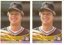 2 CARD 1984 DONRUSS LARRY PASHNICK BASEBALL CARD LOT #394