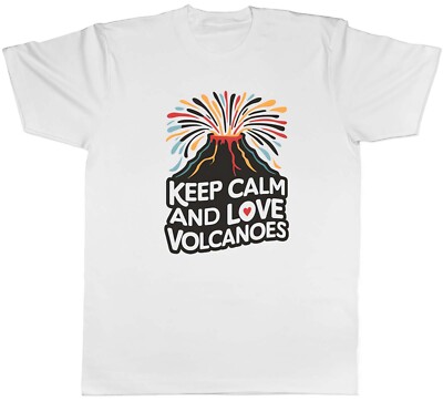 Keep Calm and Love Volcanoes Herren T-Shirt Eruption Lavastrom Tee Geschenk