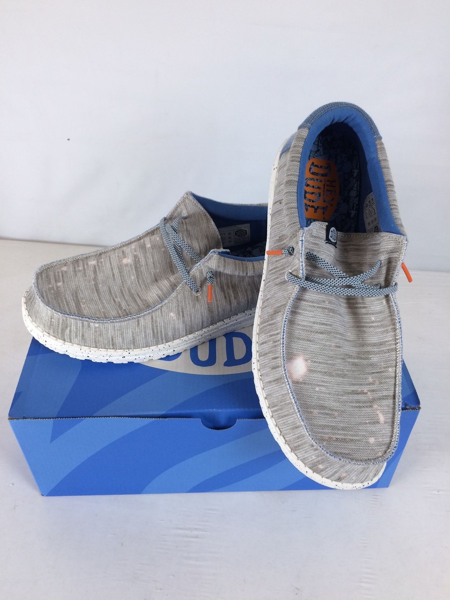 Very Good Hey Dude Wally Jersey Men's Casual Shoes, Light Grey, M13