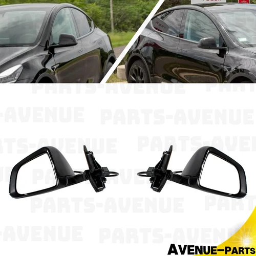 Pair Black Mirror Heated Memory For Tesla Model Y 2019-2023 Power Fold 13 Pins