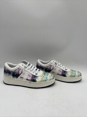 Jimmy Choo Hawaii Tie-Dye Leather Lace Up Low Top Fashion