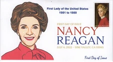 22-127, 2022 , Nancy Reagan, Digital Color Postmark, First Day Cover, Simi Valle