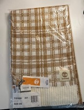 TIMBERLAND Scarf Buffalo Plaid Beige 10”W x 68”L  New With Tags