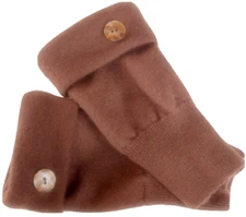 FINGERLESS GLOVES BROWN 100% MERINO S - M SMALL - MEDIUM MITTENS HALF FINGER