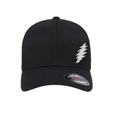 Grateful Dead SYF Bolt Side Embroidered Fitted Flexfit Hat Black Navy Olive Red