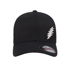 Grateful Dead SYF Bolt Side Embroidered Fitted Flexfit Hat Black Navy Olive Red