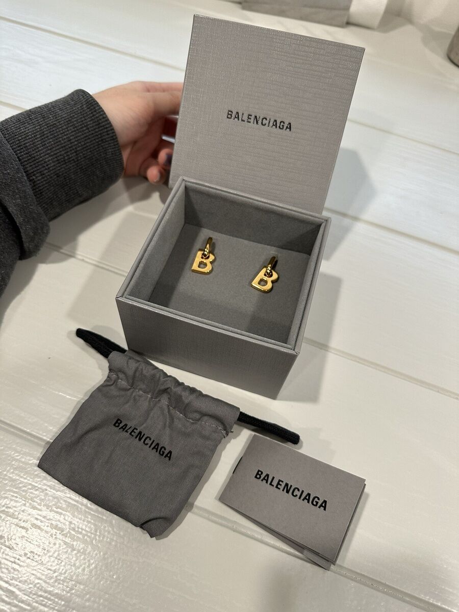 Balenciaga B chain XS earring in gold color | eBay Balenciaga B chain XS earring in gold color | eBay