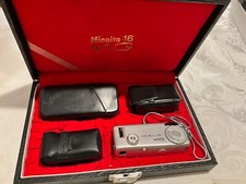 Vintage Minolta 16MG-S Miniature Spy Film Camera w/ Flash, Case, Manual more