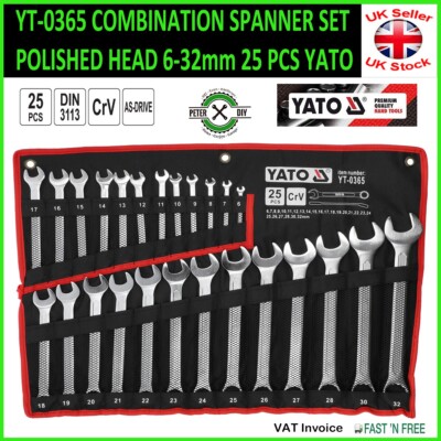 COMBINATION SPANNER SET POLISHED HEAD 6-32mm 25 PCS YATO YT-0365
