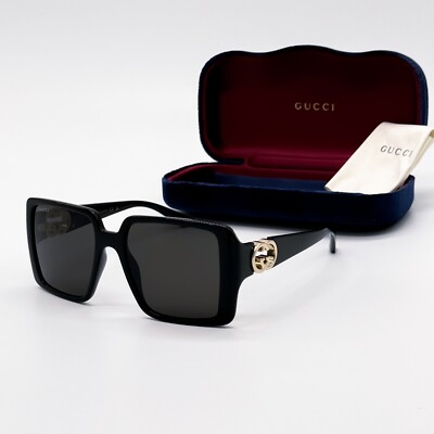 NEW GUCCI GG1692S 001 SQUARE BLACK GREY WOMEN SUNGLASSES  display picture 1