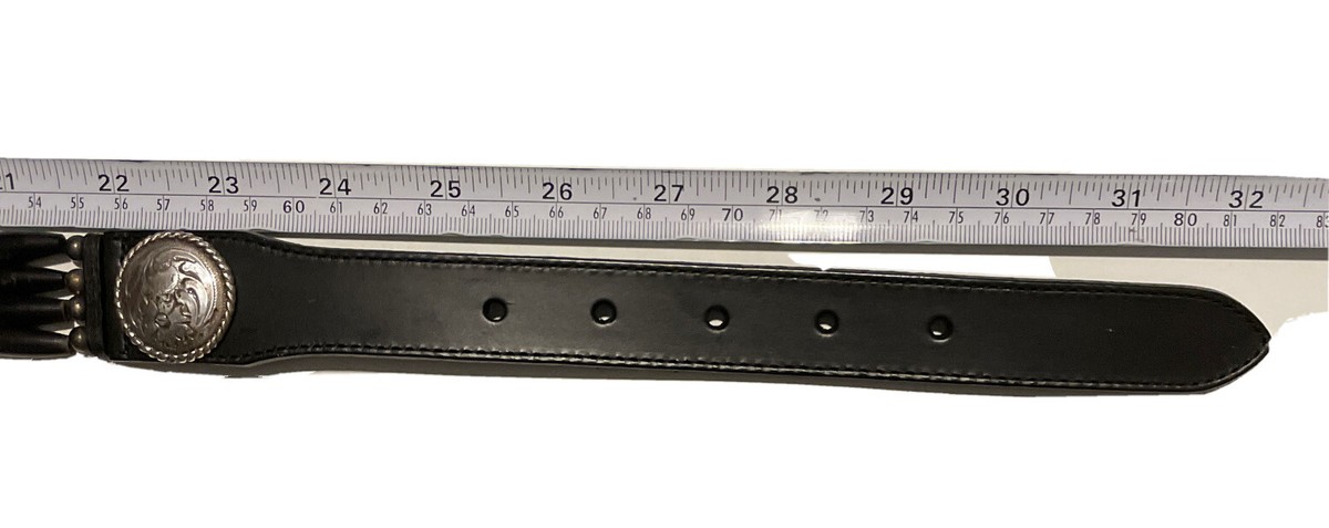 NWT Tony Lama NATIVE SON Western Black Leather Bead Concho Belt 7151L Size 28 Tony Lama Black 28 Size Belts for Women for sale | eBay main image 4