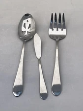 Wallace Stainless Serving Flatware 3 Piece Fork Spoon Butter Cheese Spread Knife