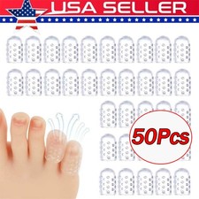 50 Pcs Clear Silicone Toe Protectors, Breathable and Anti-Friction Toe Covers