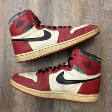 Sneakers Nike Air Jordan 1 High Chicago 1985 originali bianche rosse taglia 10,5